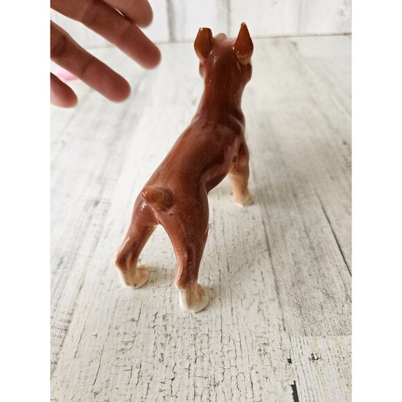 Vintage boxer as is porcelain figurine statue Fawn Brown standing - Picture 6 of 10